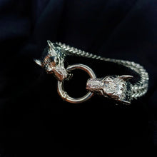 Load image into Gallery viewer, Viking Wolf Head Bracelet
