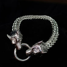 Load image into Gallery viewer, Viking Wolf Head Bracelet