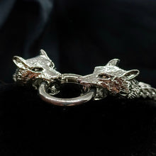 Load image into Gallery viewer, Viking Wolf Head Bracelet
