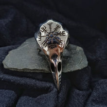 Load image into Gallery viewer, Bird Skull Viking Ring
