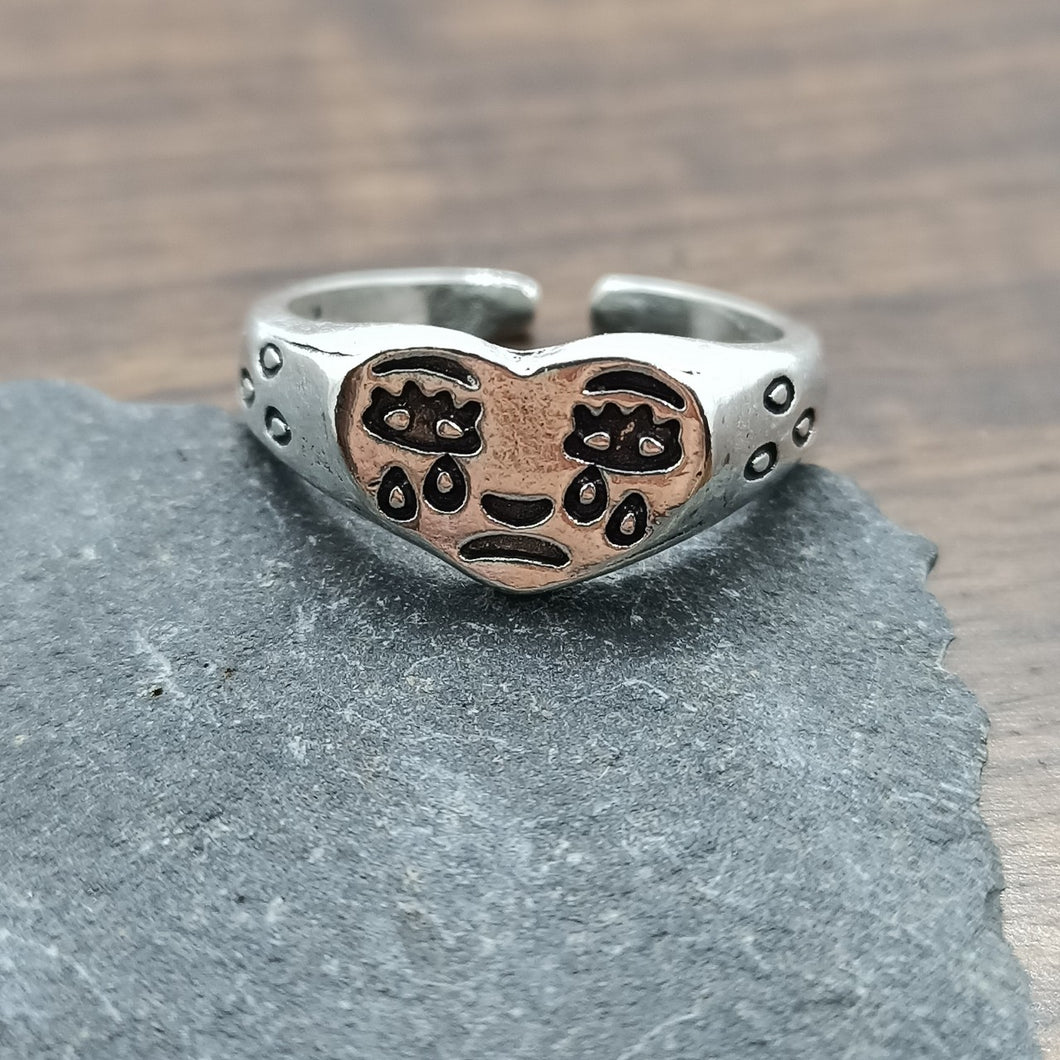 Crying Heart Adjustable Ring